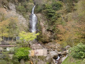 垂玉温泉の入口にある金龍の滝の画像