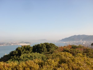手向山山頂から関門海峡方面の眺望の画像