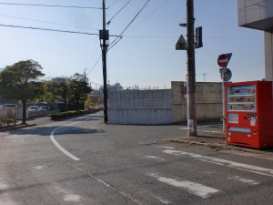 国道199号線の末広町交差点を左折し長崎街道に入る地点の交差点の画像