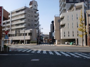 長崎街道小倉城下の安国寺入口の大通り付近の画像
