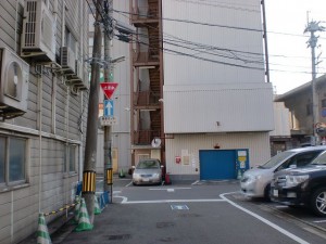 安国寺前の長崎街道左折地点の先の右折地点の画像