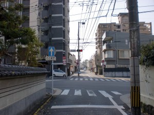 長崎街道小倉城下の龍善寺横の交差点の画像
