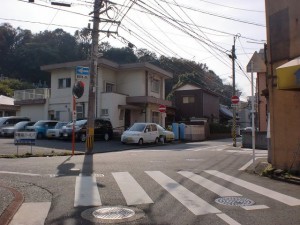 長崎街道小倉城下の法輪寺手前の変則交差点の画像