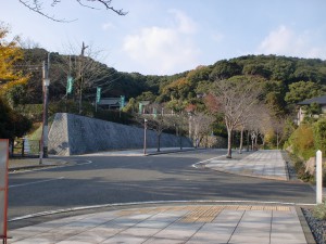 高見神社入口前の三条の国境石への入口付近の画像