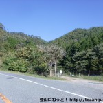 県道12号線から弥十郎ヶ岳の竹谷コースへの林道に入るところ