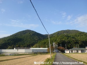 南山麓の倉垣地区から見る釈迦ヶ岳と小和田山
