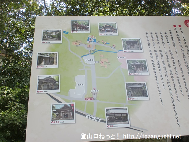 枚岡神社入口に設置してある案内板