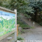 愛宕山公園周辺案内板と愛宕神社の参道入口