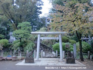 鳩森八幡神社の千駄ヶ谷の富士塚の全体