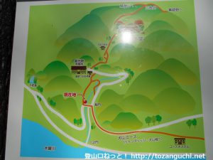 継鹿尾山の寂光院コースの登山マップ