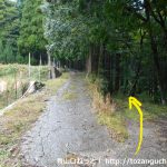 日名倉山の登山口に向かう途中の林道分岐