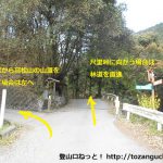 高松山の登山口に向かう途中の林道の入口分岐