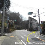 箱根町港から国道1号線を南に進み２つ目の信号を右折
