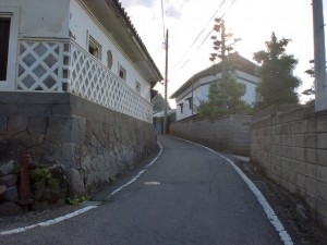 ＪＲ小淵沢駅から地下道を抜けて小淵沢インター方面に歩く場合に通る小道の画像