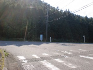 県道26号線から平成森林の森キャンプ場への分岐地点の画像