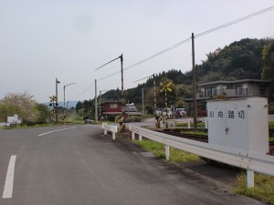 金武駅（松浦鉄道）横の踏切地点の画像