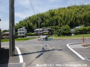 国木田独歩旧邸前から北に歩いたところで車道に出るところ