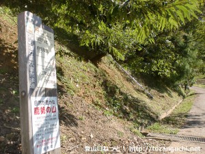 慈眼寺前（能勢町）の横にある三草山への林道入口に立てられている案内板