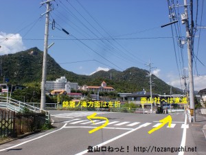 県道42号線から錦龍ノ滝方面に向かう分岐地点