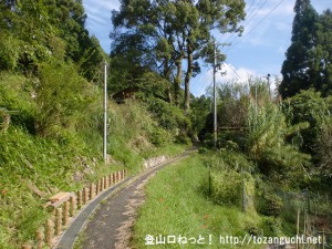 川上村の柏木地区にある吊り橋を渡った先の民家の下の小路