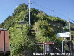 八木尾（十津川村）の熊野古道（小辺路・果無峠）の登山口から登山道を見る