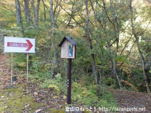 檜原村の九頭竜の滝への遊歩道の入口