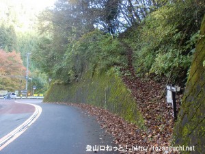浅間尾根登山口バス停そばにある大羽根山と笹尾根への登り口