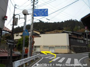 雨沢バス停横のＴ字路から大仁田方面に進む
