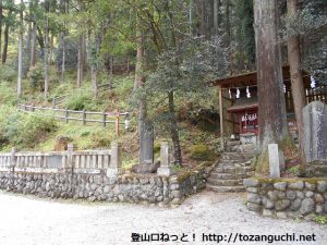 若御子神社の本殿右側にある若御子山の登山口