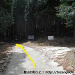 檜峯神社に向かう林道の分岐